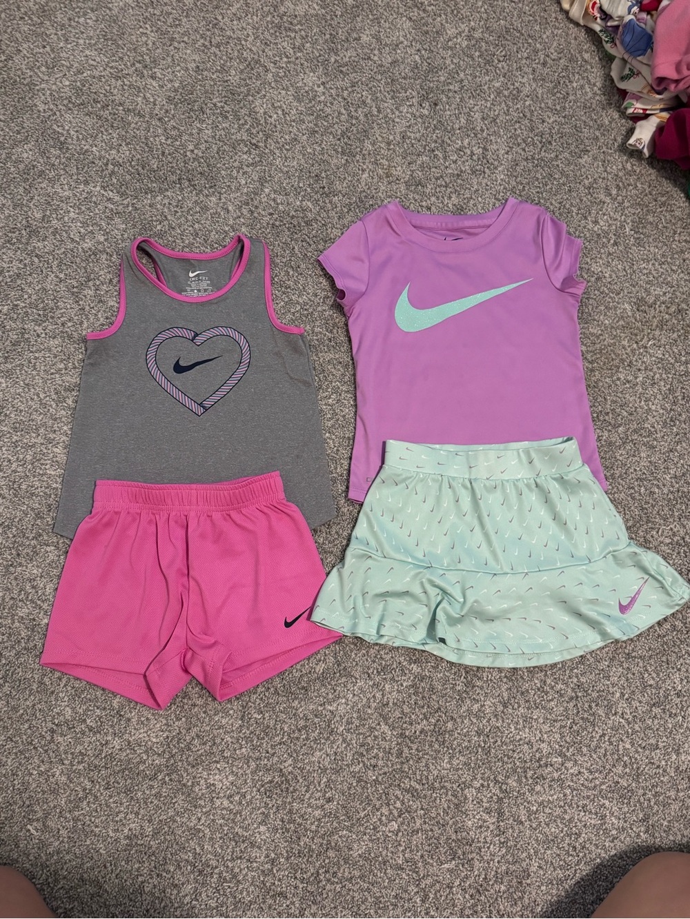 Nike Girls Purple, Pink, Gray & Mint Active Sets